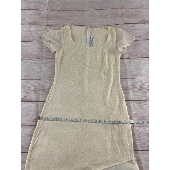 St John evening by Maire Gray Beige Asymmetrical Cocktail Dress - 6 - Picture 7 of 13